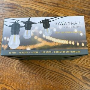 Savannah Home & Garden LED String Lights - Black